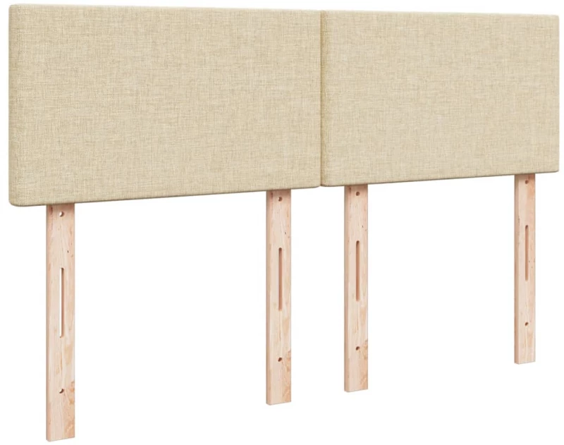 vidaXL Κρεβάτι Boxspring με Στρώμα Κρεμ 140x200 εκ. Υφασμάτινο