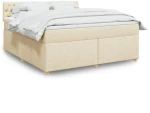 vidaXL Κρεβάτι Boxspring με Στρώμα Κρεμ 180x200 εκ. Υφασμάτινο