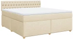 vidaXL Κρεβάτι Boxspring με Στρώμα Κρεμ 180x200 εκ. Υφασμάτινο