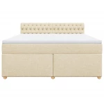 vidaXL Κρεβάτι Boxspring με Στρώμα Κρεμ 180x200 εκ. Υφασμάτινο