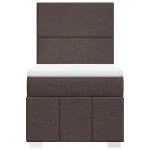vidaXL Κρεβάτι Boxspring με Στρώμα Σκούρο Καφέ 100x200 εκ. Υφασμάτινο