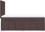 vidaXL Κρεβάτι Boxspring με Στρώμα Σκούρο Καφέ 100x200 εκ. Υφασμάτινο