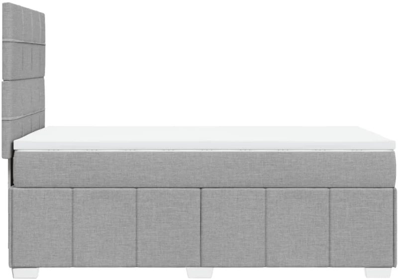 vidaXL Κρεβάτι Boxspring με Στρώμα Ανοιχτό Γκρι 90x190 εκ. Υφασμάτινο