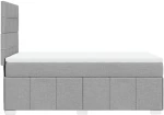 vidaXL Κρεβάτι Boxspring με Στρώμα Ανοιχτό Γκρι 90x190 εκ. Υφασμάτινο