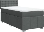 vidaXL Κρεβάτι Boxspring με Στρώμα Σκούρο Γκρι 90x190 εκ. Υφασμάτινο