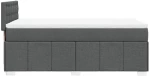 vidaXL Κρεβάτι Boxspring με Στρώμα Σκούρο Γκρι 90x190 εκ. Υφασμάτινο