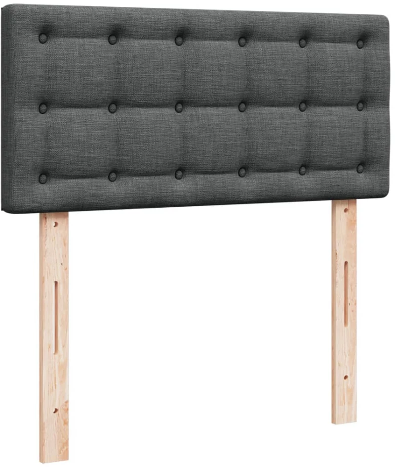vidaXL Κρεβάτι Boxspring με Στρώμα Σκούρο Γκρι 90x190 εκ. Υφασμάτινο