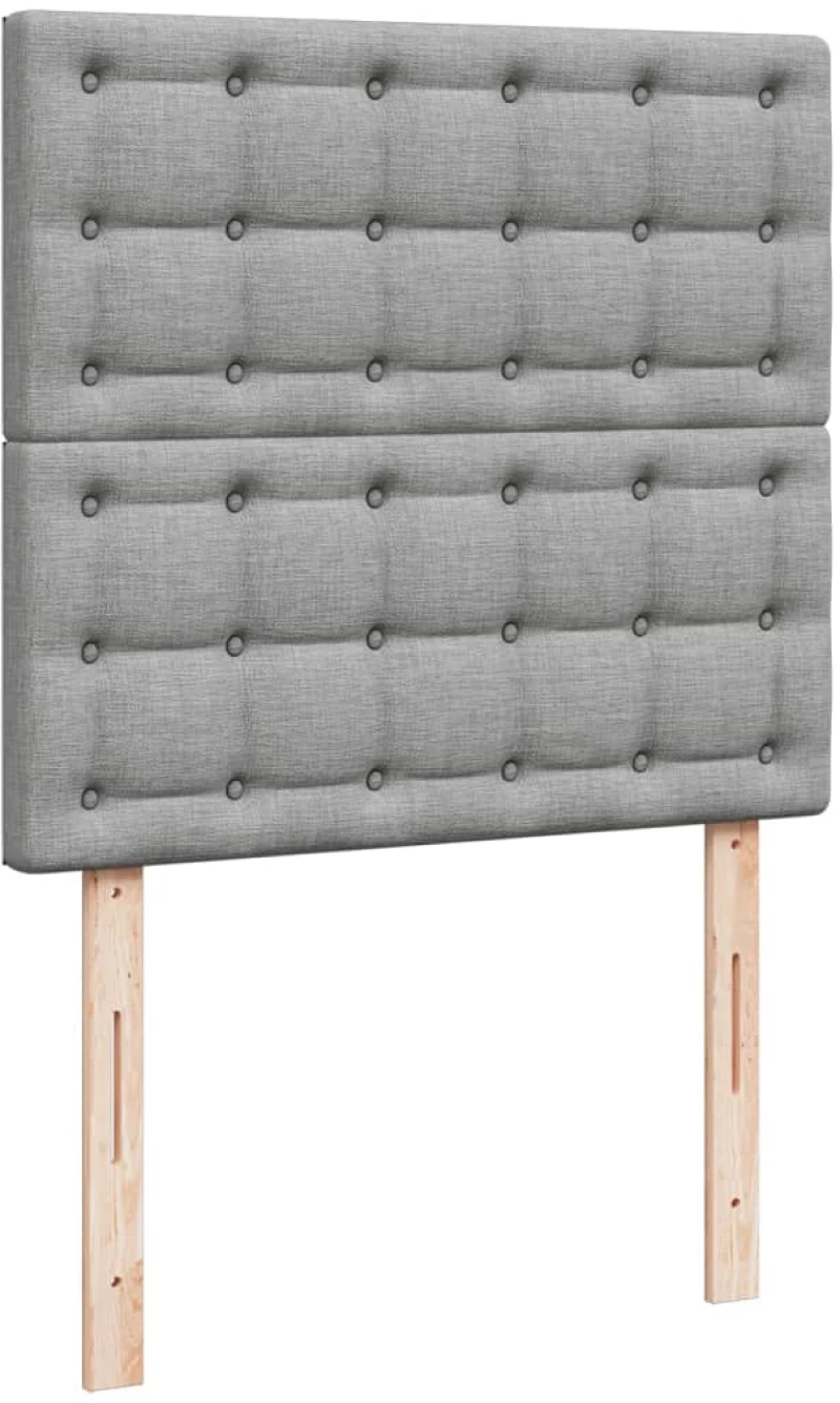 vidaXL Κρεβάτι Boxspring με Στρώμα Ανοιχτό Γκρι 90x190 εκ. Υφασμάτινο