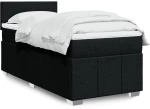 vidaXL Κρεβάτι Boxspring με Στρώμα Μαύρο 100 x 200 εκ. Υφασμάτινο