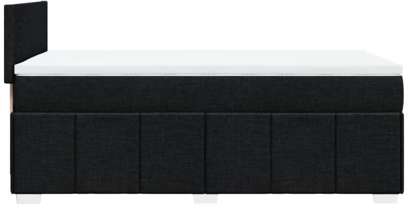 vidaXL Κρεβάτι Boxspring με Στρώμα Μαύρο 100 x 200 εκ. Υφασμάτινο