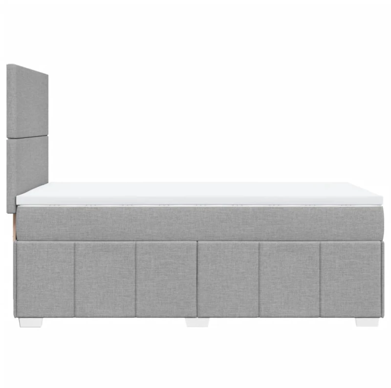 vidaXL Κρεβάτι Boxspring με Στρώμα Ανοιχτό Γκρι 90x190 εκ. Υφασμάτινο