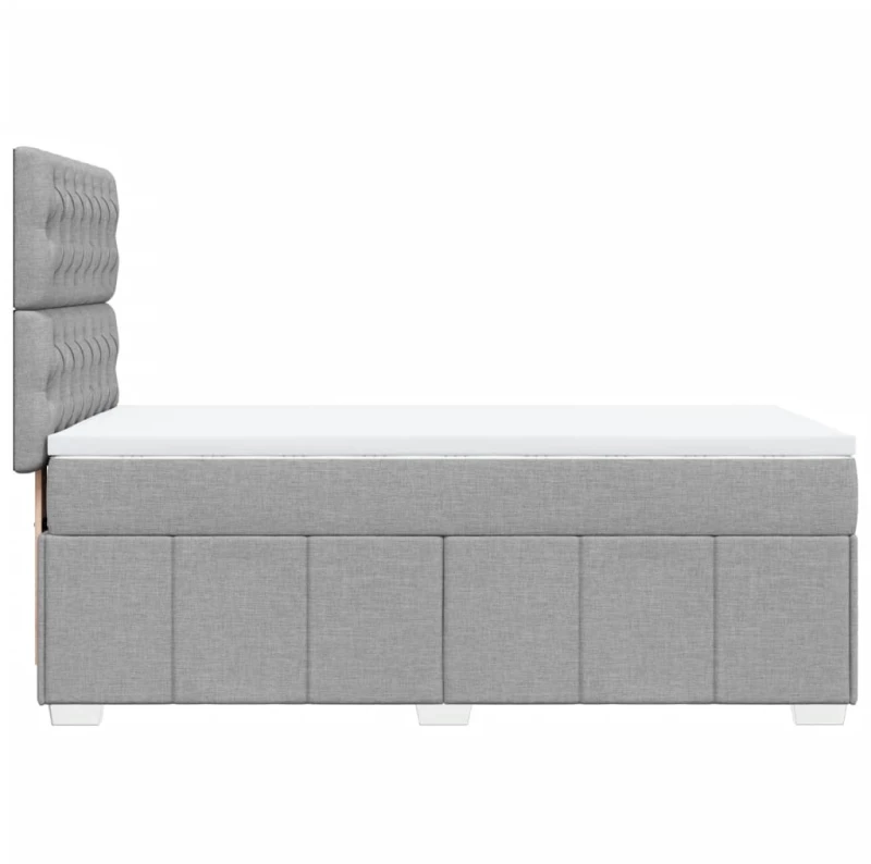 vidaXL Κρεβάτι Boxspring με Στρώμα Ανοιχτό Γκρι 90x200 εκ. Υφασμάτινο