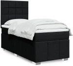 vidaXL Κρεβάτι Boxspring με Στρώμα Μαύρο 80 x 200 εκ. Υφασμάτινο