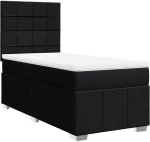 vidaXL Κρεβάτι Boxspring με Στρώμα Μαύρο 80 x 200 εκ. Υφασμάτινο