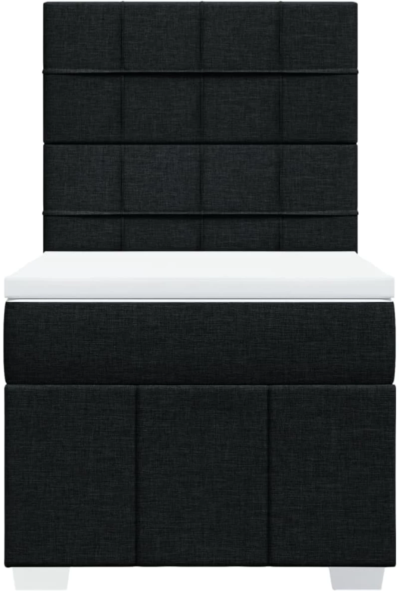 vidaXL Κρεβάτι Boxspring με Στρώμα Μαύρο 80 x 200 εκ. Υφασμάτινο