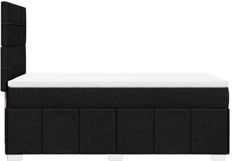 vidaXL Κρεβάτι Boxspring με Στρώμα Μαύρο 80 x 200 εκ. Υφασμάτινο