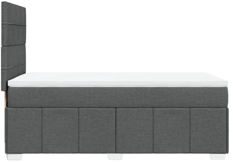 vidaXL Κρεβάτι Boxspring με Στρώμα Σκούρο Γκρι 90x190 εκ. Υφασμάτινο