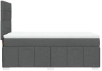 vidaXL Κρεβάτι Boxspring με Στρώμα Σκούρο Γκρι 90x190 εκ. Υφασμάτινο