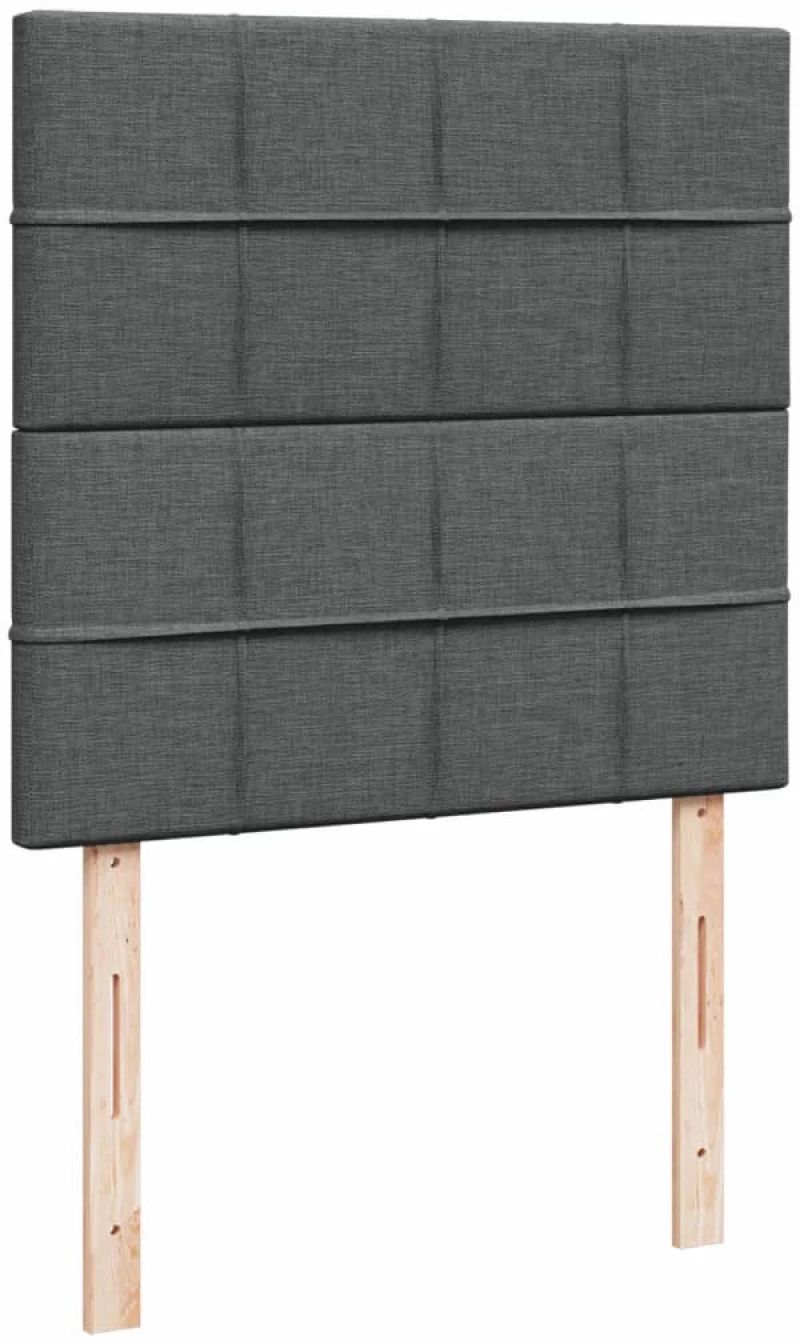 vidaXL Κρεβάτι Boxspring με Στρώμα Σκούρο Γκρι 90x190 εκ. Υφασμάτινο