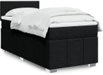 vidaXL Κρεβάτι Boxspring με Στρώμα Μαύρο 100 x 200 εκ. Υφασμάτινο