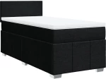 vidaXL Κρεβάτι Boxspring με Στρώμα Μαύρο 100 x 200 εκ. Υφασμάτινο