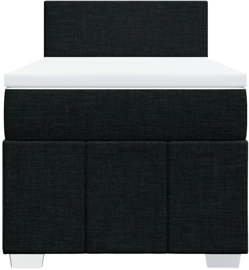 vidaXL Κρεβάτι Boxspring με Στρώμα Μαύρο 100 x 200 εκ. Υφασμάτινο