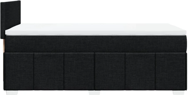vidaXL Κρεβάτι Boxspring με Στρώμα Μαύρο 100 x 200 εκ. Υφασμάτινο