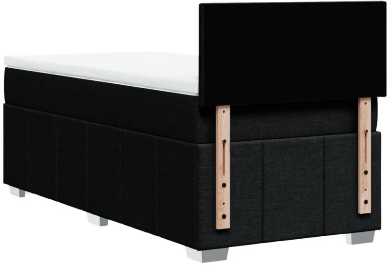 vidaXL Κρεβάτι Boxspring με Στρώμα Μαύρο 100 x 200 εκ. Υφασμάτινο