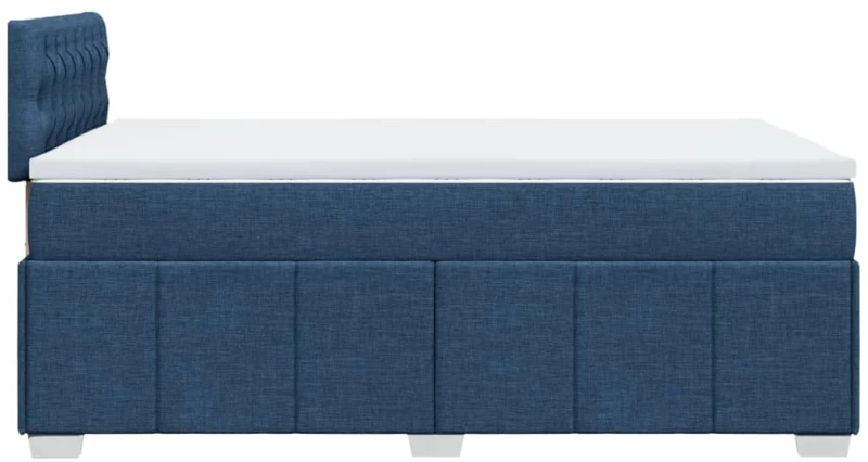 vidaXL Κρεβάτι Boxspring με Στρώμα Μπλε 120x190 εκ. Υφασμάτινο