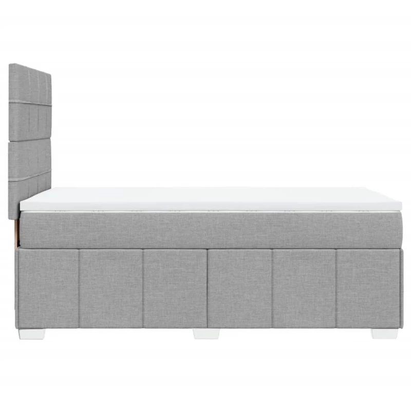 vidaXL Κρεβάτι Boxspring με Στρώμα Ανοιχτό Γκρι 100x200 εκ. Υφασμάτινο