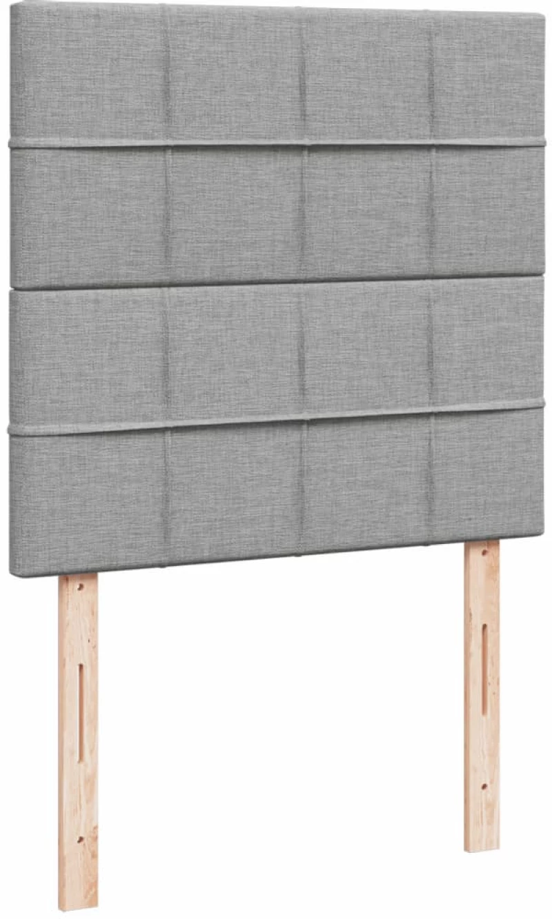 vidaXL Κρεβάτι Boxspring με Στρώμα Ανοιχτό Γκρι 100x200 εκ. Υφασμάτινο