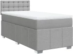 vidaXL Κρεβάτι Boxspring με Στρώμα Ανοιχτό Γκρι 80x200 εκ. Υφασμάτινο