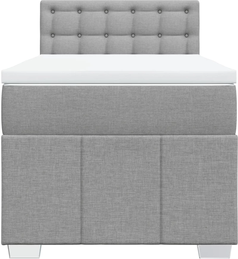 vidaXL Κρεβάτι Boxspring με Στρώμα Ανοιχτό Γκρι 80x200 εκ. Υφασμάτινο