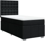 vidaXL Κρεβάτι Boxspring με Στρώμα Μαύρο 100 x 200 εκ. Υφασμάτινο