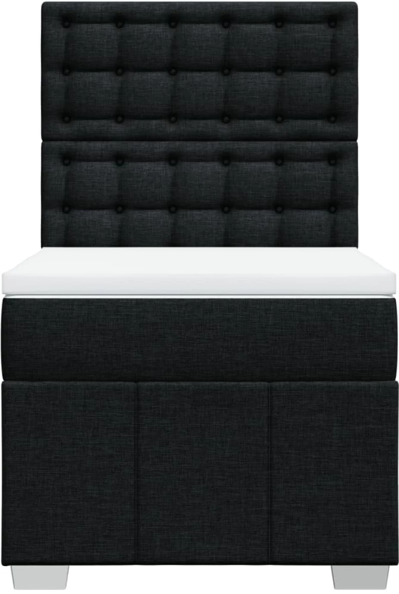 vidaXL Κρεβάτι Boxspring με Στρώμα Μαύρο 100 x 200 εκ. Υφασμάτινο