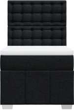 vidaXL Κρεβάτι Boxspring με Στρώμα Μαύρο 100 x 200 εκ. Υφασμάτινο