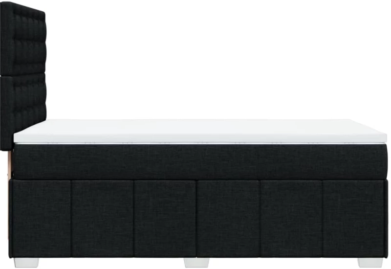 vidaXL Κρεβάτι Boxspring με Στρώμα Μαύρο 100 x 200 εκ. Υφασμάτινο