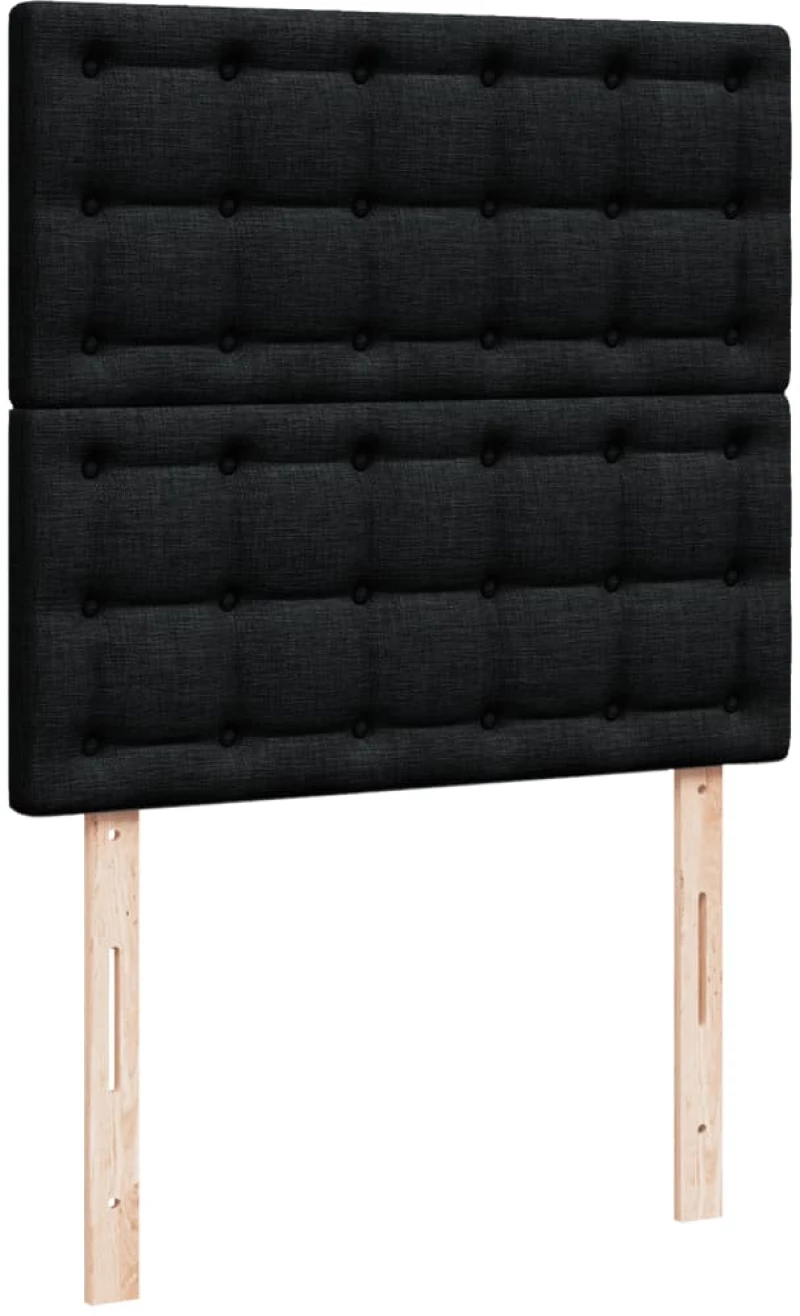 vidaXL Κρεβάτι Boxspring με Στρώμα Μαύρο 100 x 200 εκ. Υφασμάτινο
