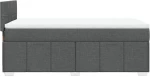 vidaXL Κρεβάτι Boxspring με Στρώμα Σκούρο Γκρι 90x190 εκ. Υφασμάτινο