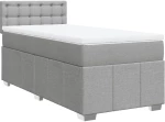 vidaXL Κρεβάτι Boxspring με Στρώμα Ανοιχτό Γκρι 100x200 εκ. Υφασμάτινο