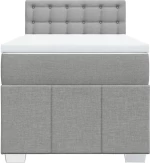 vidaXL Κρεβάτι Boxspring με Στρώμα Ανοιχτό Γκρι 100x200 εκ. Υφασμάτινο
