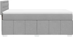 vidaXL Κρεβάτι Boxspring με Στρώμα Ανοιχτό Γκρι 100x200 εκ. Υφασμάτινο