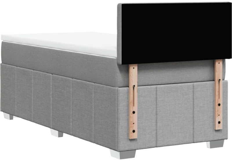 vidaXL Κρεβάτι Boxspring με Στρώμα Ανοιχτό Γκρι 100x200 εκ. Υφασμάτινο