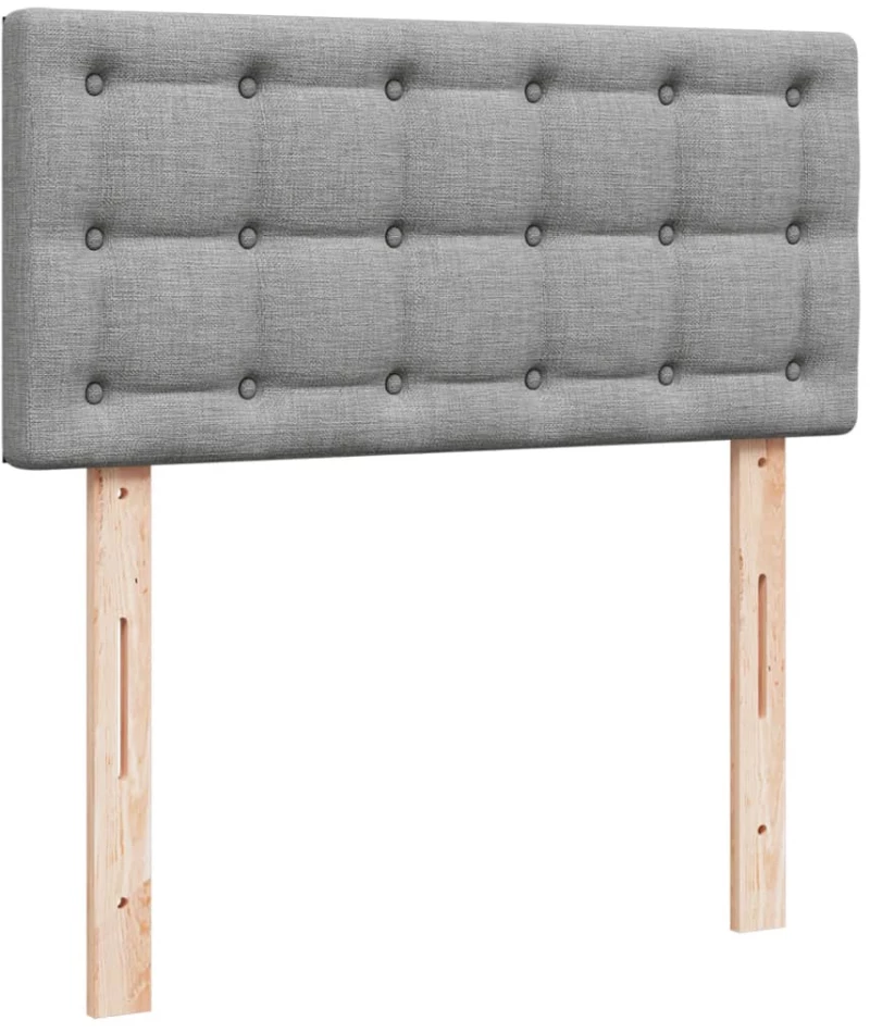 vidaXL Κρεβάτι Boxspring με Στρώμα Ανοιχτό Γκρι 100x200 εκ. Υφασμάτινο