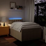 vidaXL Κρεβάτι Boxspring με Στρώμα Κρεμ 120x190 εκ. Υφασμάτινο