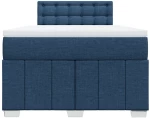 vidaXL Κρεβάτι Boxspring με Στρώμα Μπλε 120x190 εκ. Υφασμάτινο