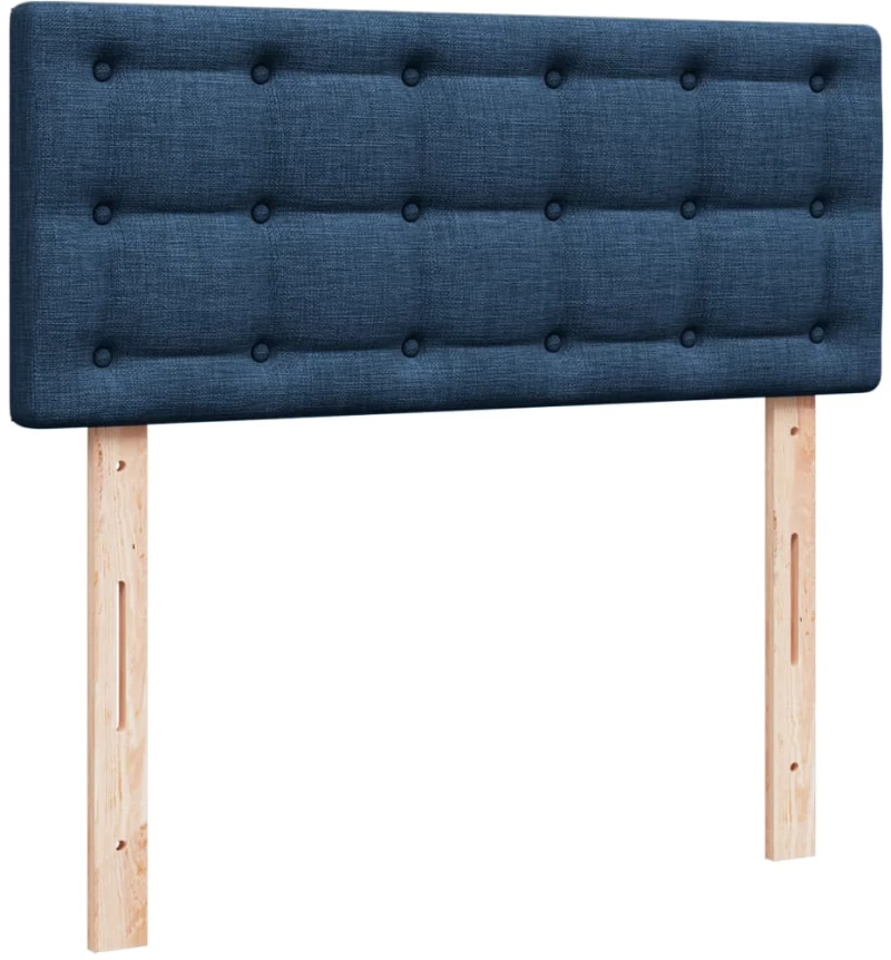 vidaXL Κρεβάτι Boxspring με Στρώμα Μπλε 120x190 εκ. Υφασμάτινο