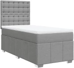 vidaXL Κρεβάτι Boxspring με Στρώμα Ανοιχτό Γκρι 90x200 εκ. Υφασμάτινο