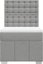 vidaXL Κρεβάτι Boxspring με Στρώμα Ανοιχτό Γκρι 90x200 εκ. Υφασμάτινο