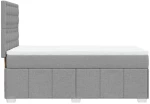 vidaXL Κρεβάτι Boxspring με Στρώμα Ανοιχτό Γκρι 90x200 εκ. Υφασμάτινο
